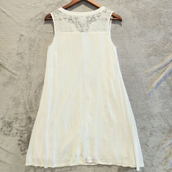 Naif White Lace Lined Shift Mini Dress Size Small Cottagecore Dainty Feminine - Picture 5 of 11